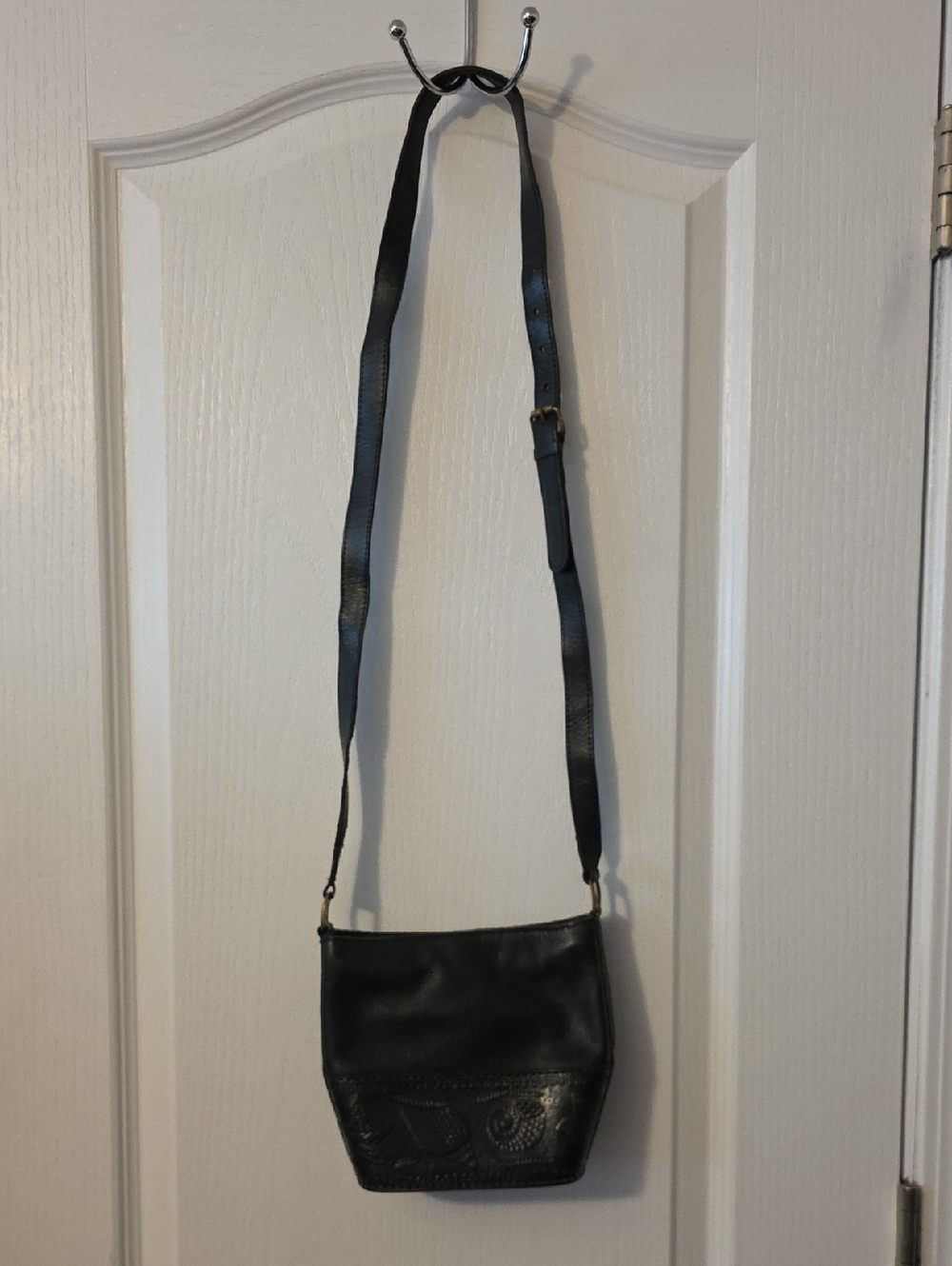 Imge Sport Black Leather Crossbody Bag